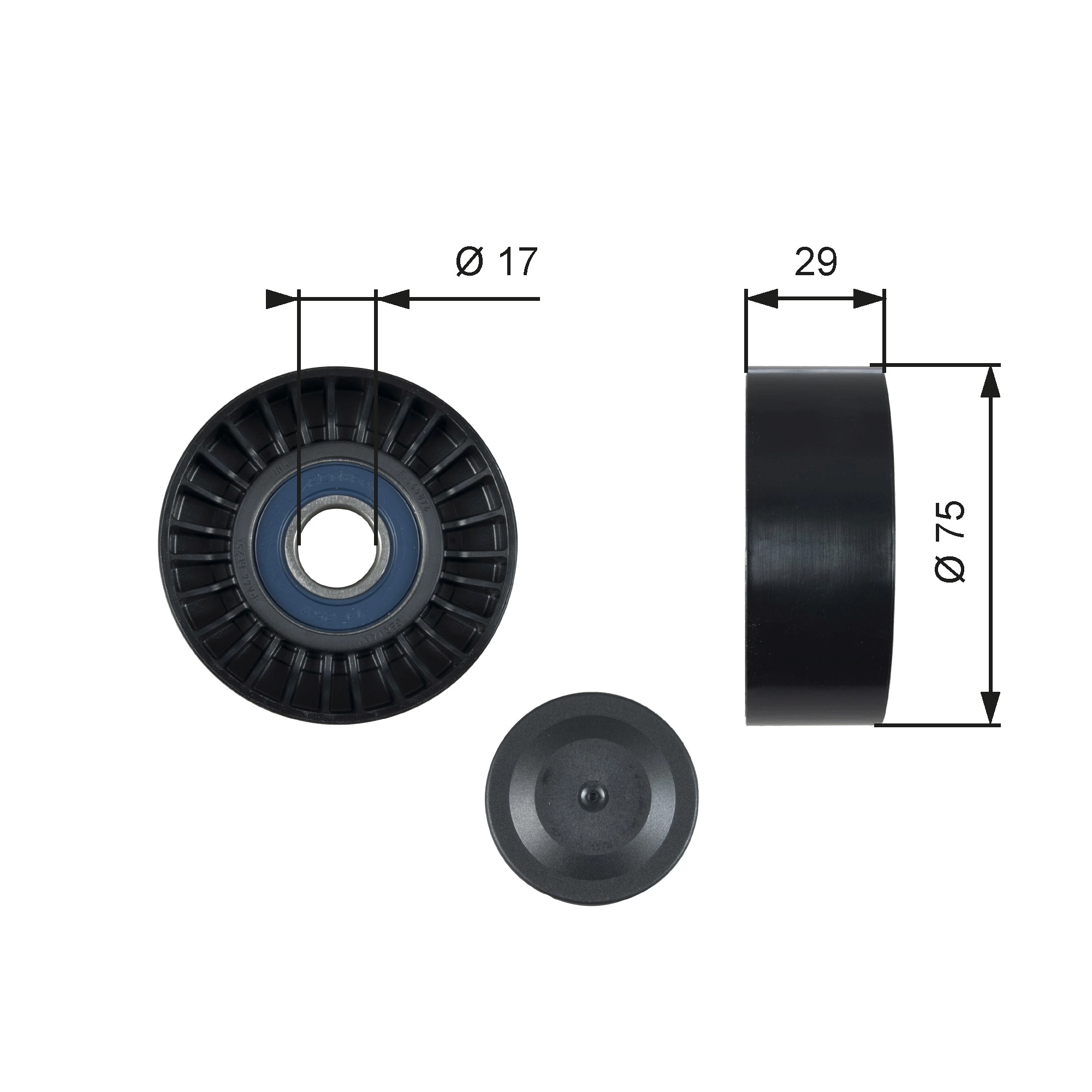 Deflection/Guide Pulley, V-ribbed belt DriveAlign™ T36462