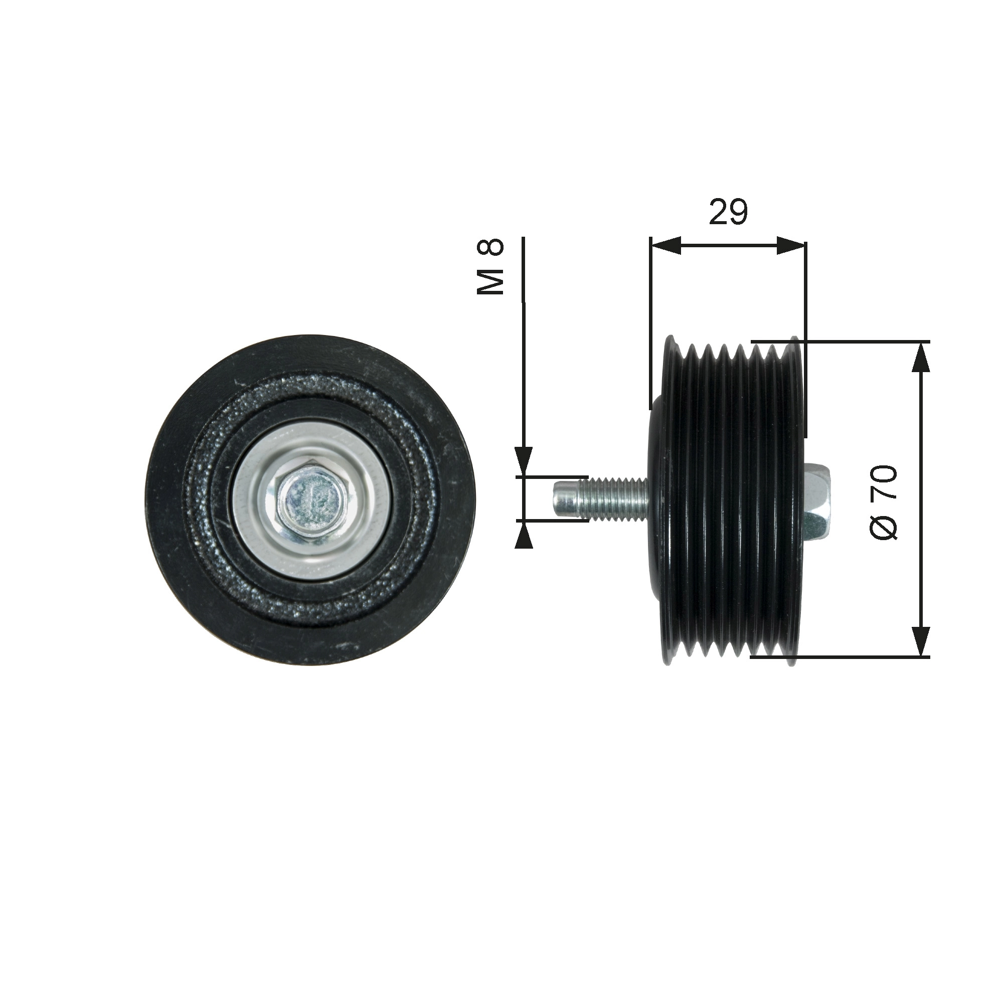 Deflection/Guide Pulley, V-ribbed belt DriveAlign™ T36773