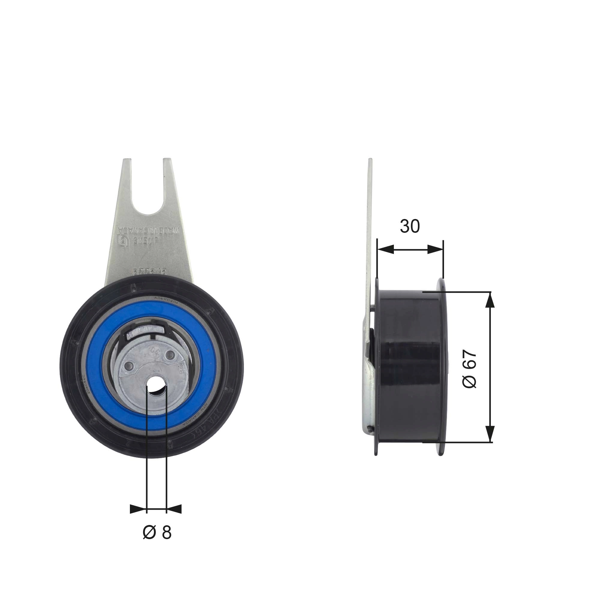 Tensioner Pulley, timing belt PowerGrip™ T43041