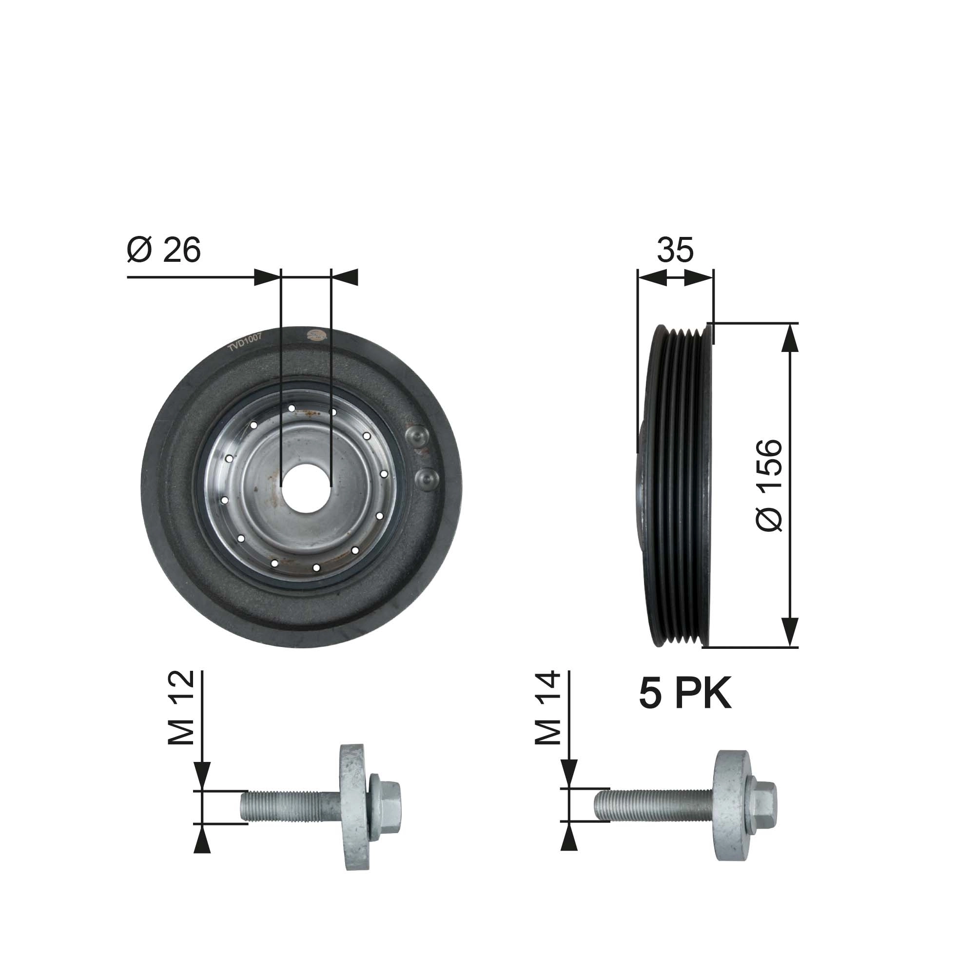 Belt Pulley, crankshaft DriveAlign™ TVD1007A