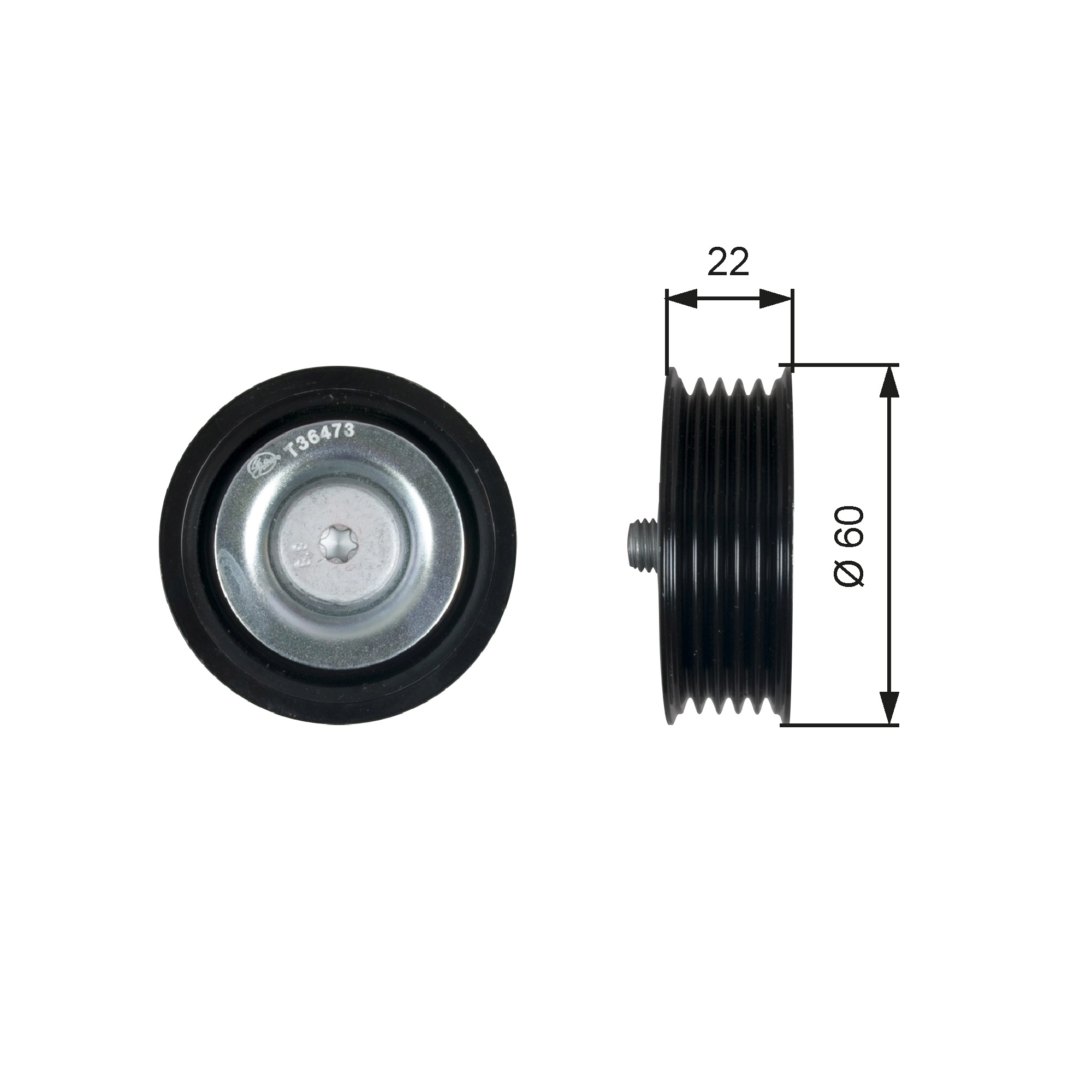 Deflection/Guide Pulley, V-ribbed belt DriveAlign™ T36473