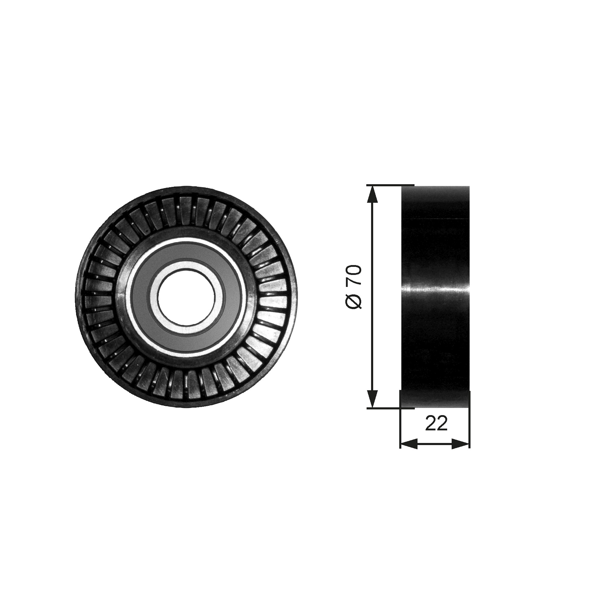 Deflection/Guide Pulley, V-ribbed belt DriveAlign™ T36252