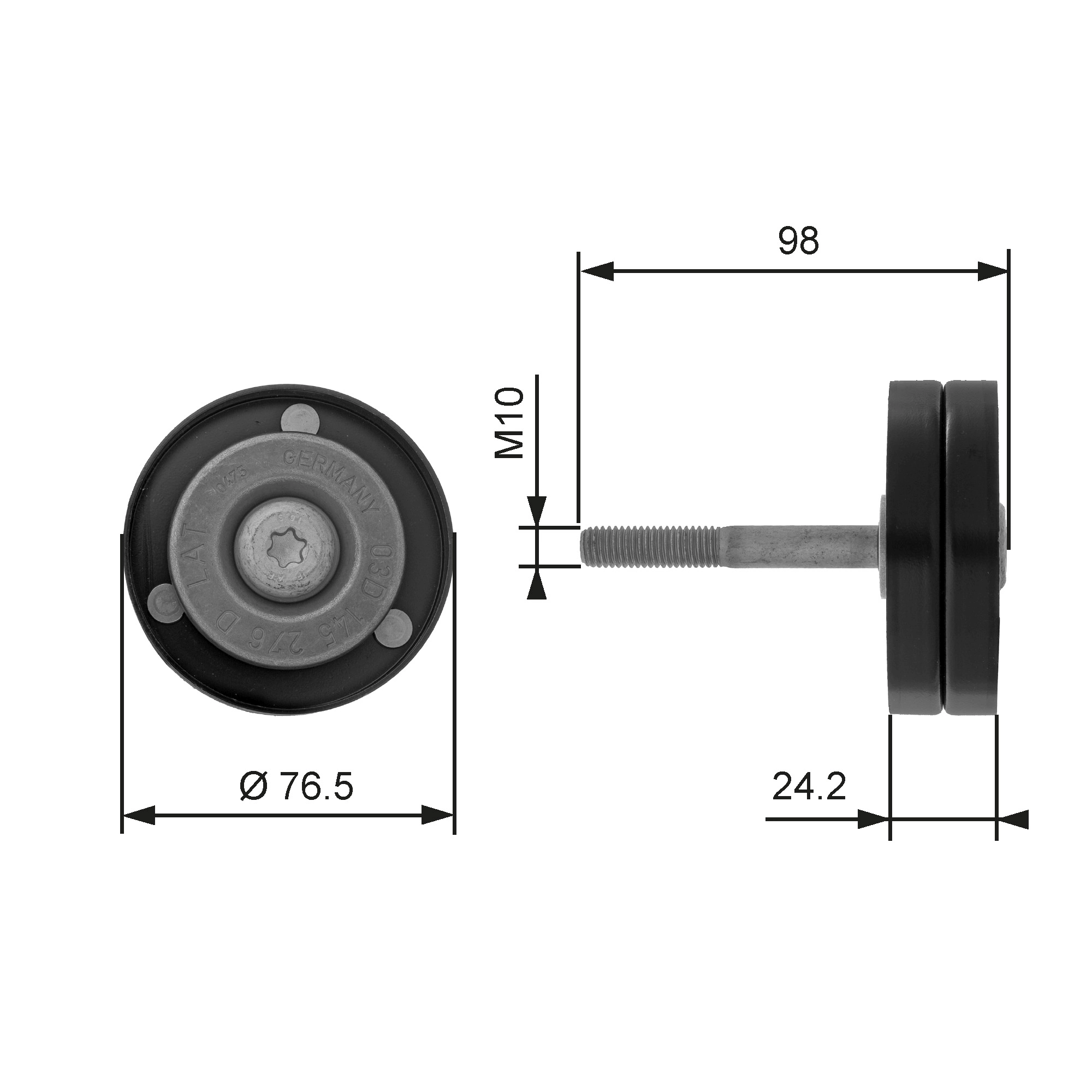 Deflection/Guide Pulley, V-ribbed belt DriveAlign™ T36232