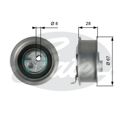 Tensioner Pulley, timing belt PowerGrip™ T43237