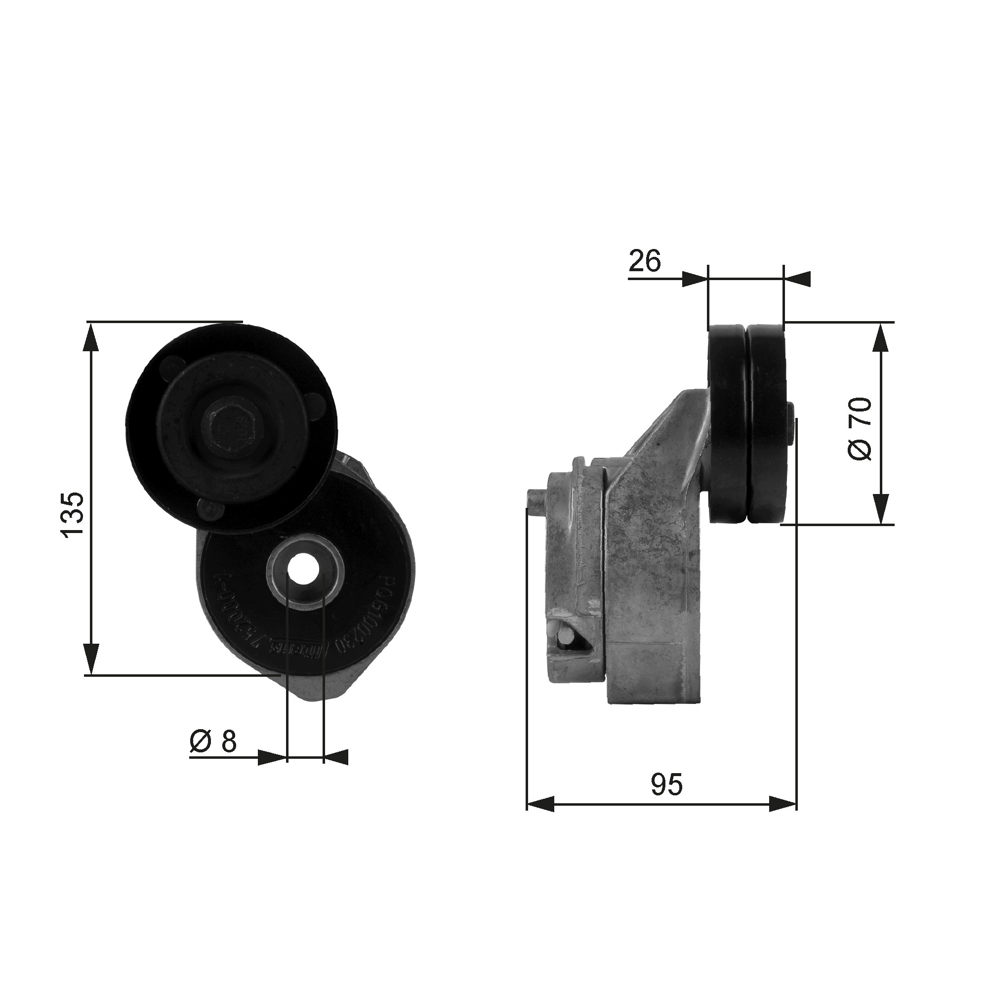 Belt Tensioner, V-ribbed belt DriveAlign™ T38430