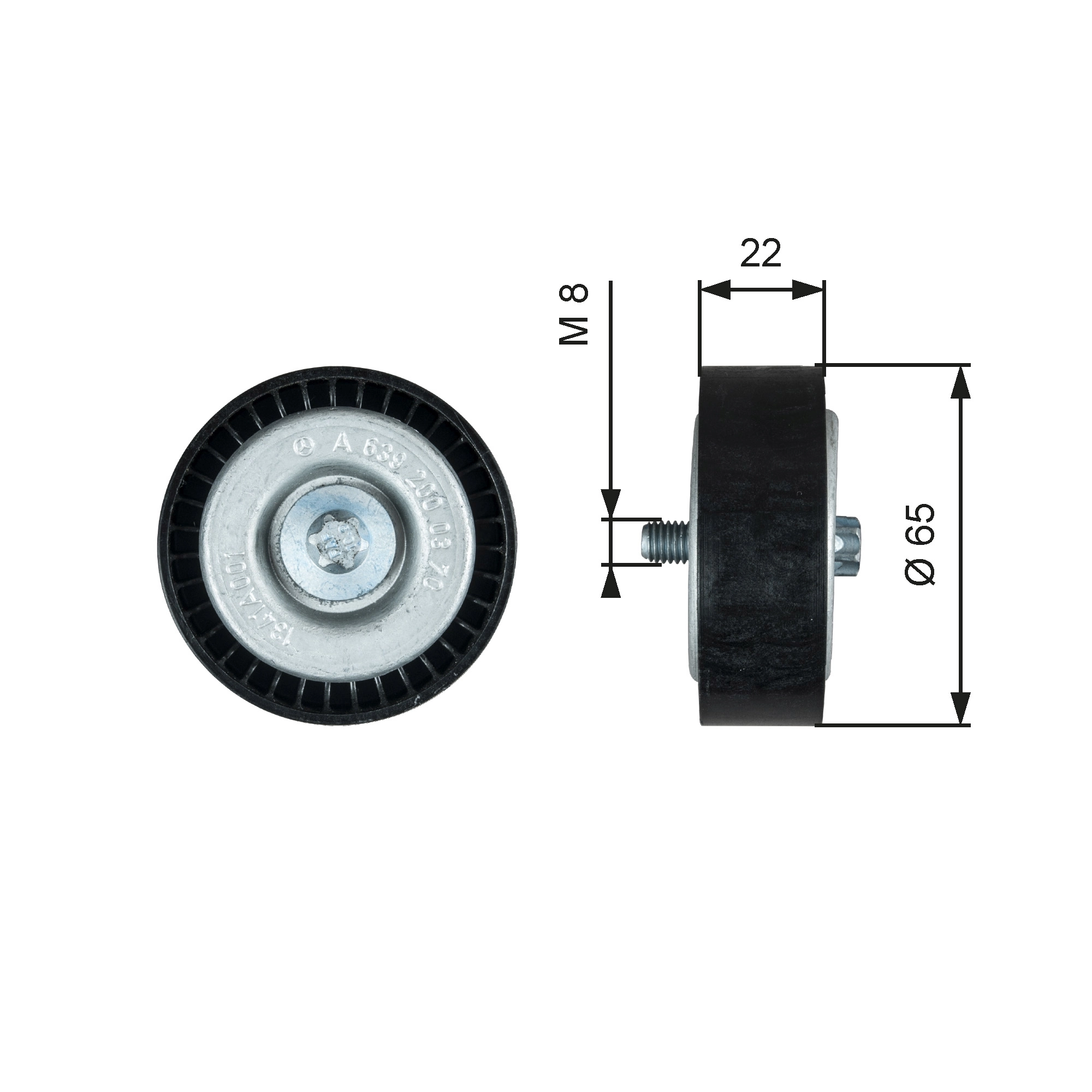 Deflection/Guide Pulley, V-ribbed belt DriveAlign™ T36734