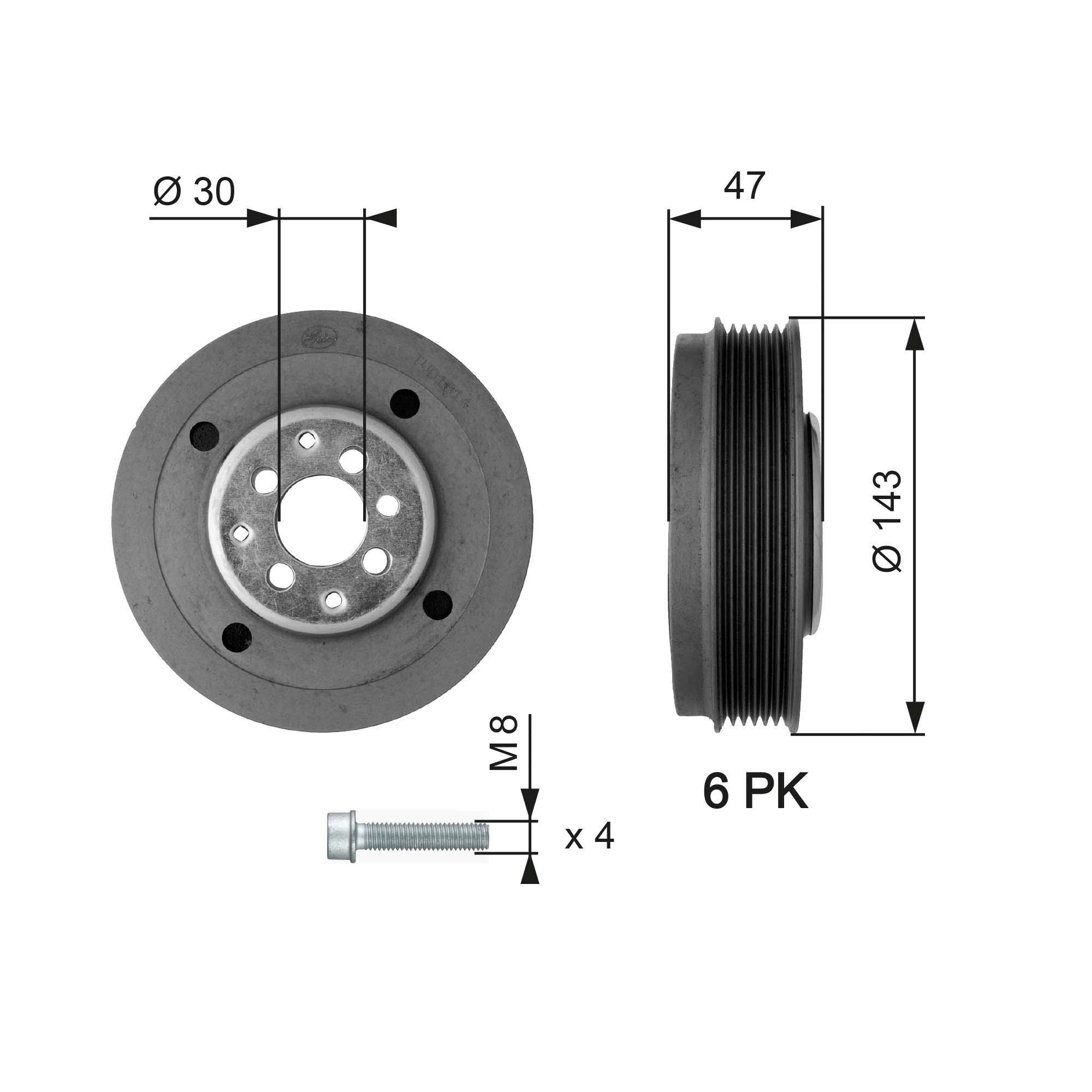 Belt Pulley, crankshaft DriveAlign™ TVD1014A