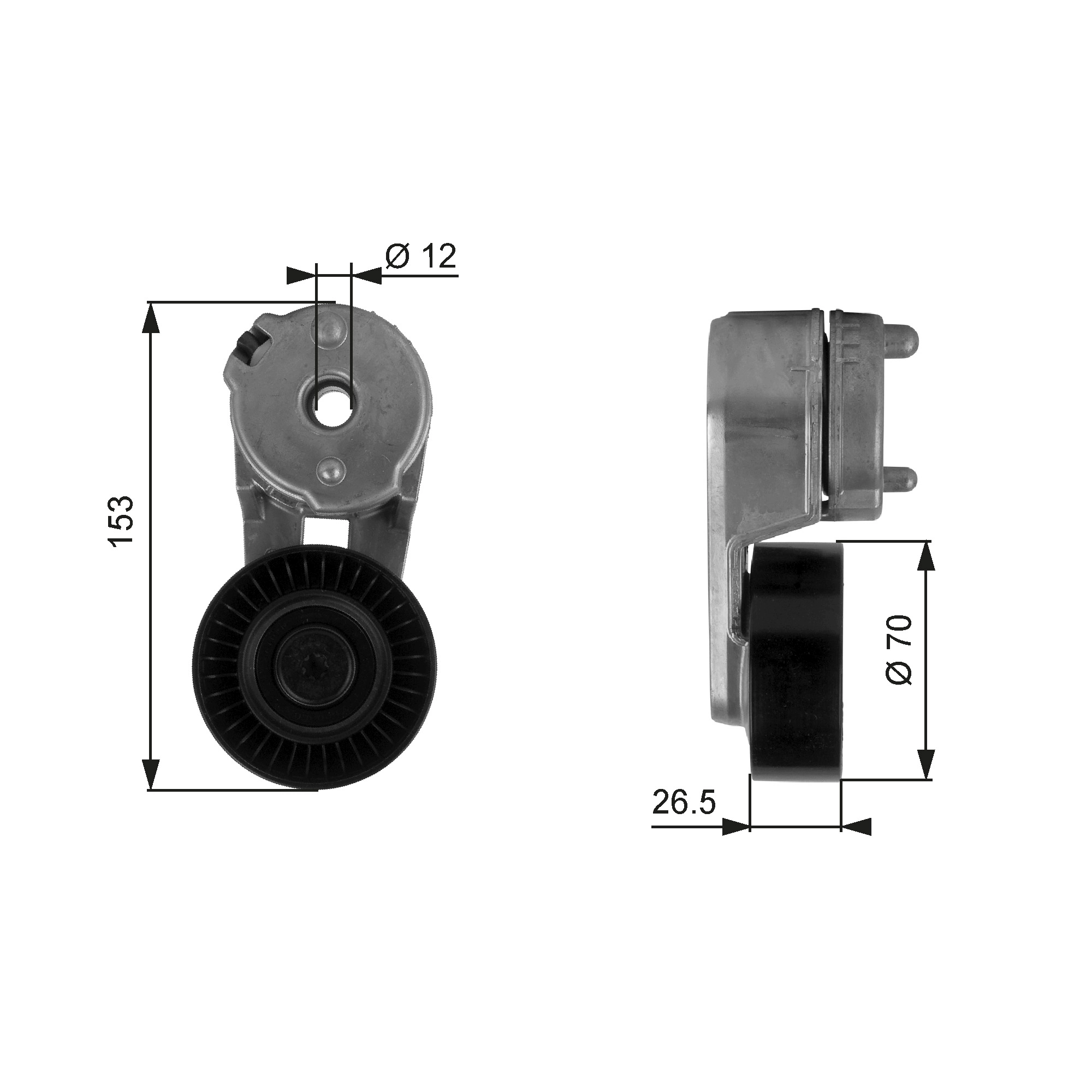 Belt Tensioner, V-ribbed belt DriveAlign™ T38163