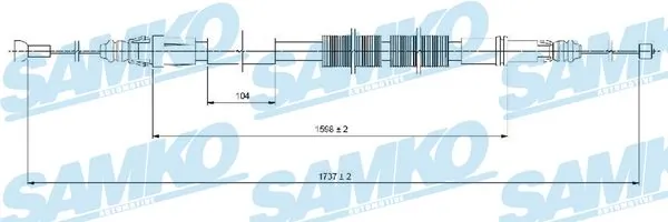 Cable Pull, parking brake C1028B