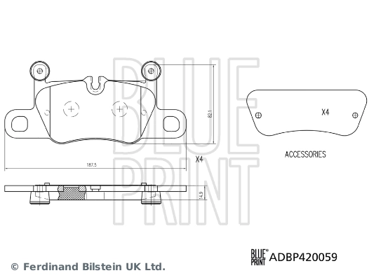 BLUE PRINT ADBP420059 Brake Pad Set, disc brake