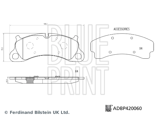 BLUE PRINT ADBP420060 Brake Pad Set, disc brake