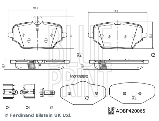 BLUE PRINT ADBP420065 Brake Pad Set, disc brake