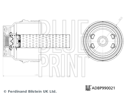 BLUE PRINT ADBP990021 Cap, oil filter housing