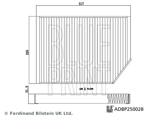 BLUE PRINT ADBP250028 Filter, cabin air