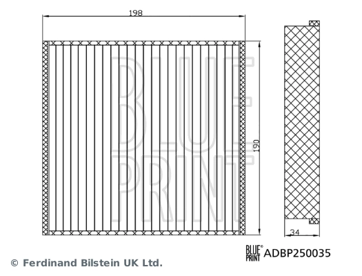 Filter, cabin air ADBP250035