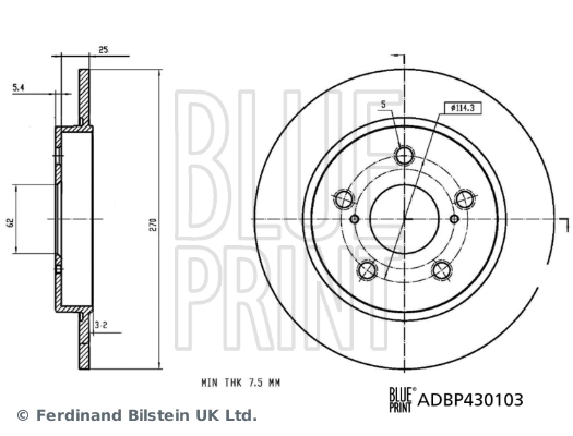 BLUE PRINT ADBP430103 Brake Disc