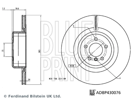 BLUE PRINT ADBP430076 Brake Disc