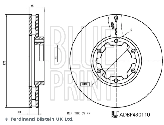 BLUE PRINT ADBP430110 Brake Disc