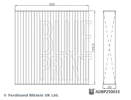 BLUE PRINT ADBP250033 Filter, cabin air