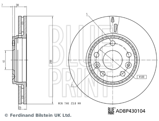 BLUE PRINT ADBP430104 Brake Disc