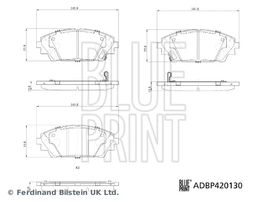 BLUE PRINT ADBP420130 Brake Pad Set, disc brake