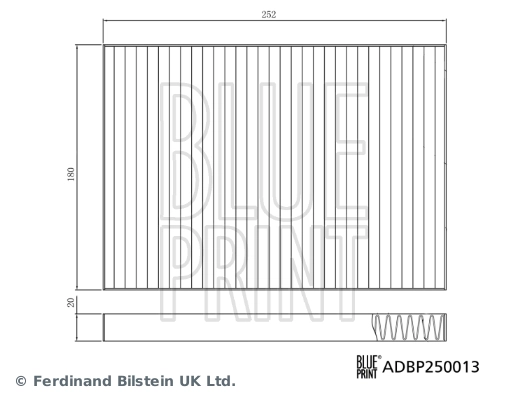 BLUE PRINT ADBP250013 Filter, cabin air
