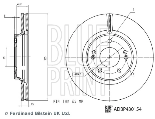BLUE PRINT ADBP430154 Brake Disc