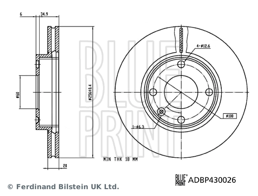 BLUE PRINT ADBP430026 Brake Disc