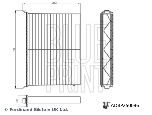 BLUE PRINT ADBP250096 Filter, cabin air