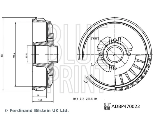 BLUE PRINT ADBP470023 Brake Drum