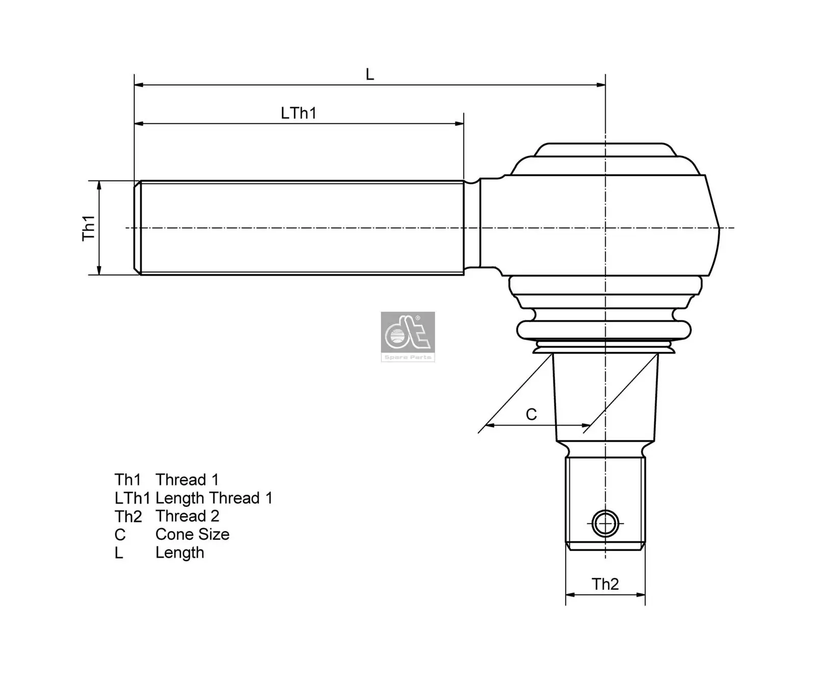 DT Spare Parts 2.32108 Ball Head, gearshift linkage
