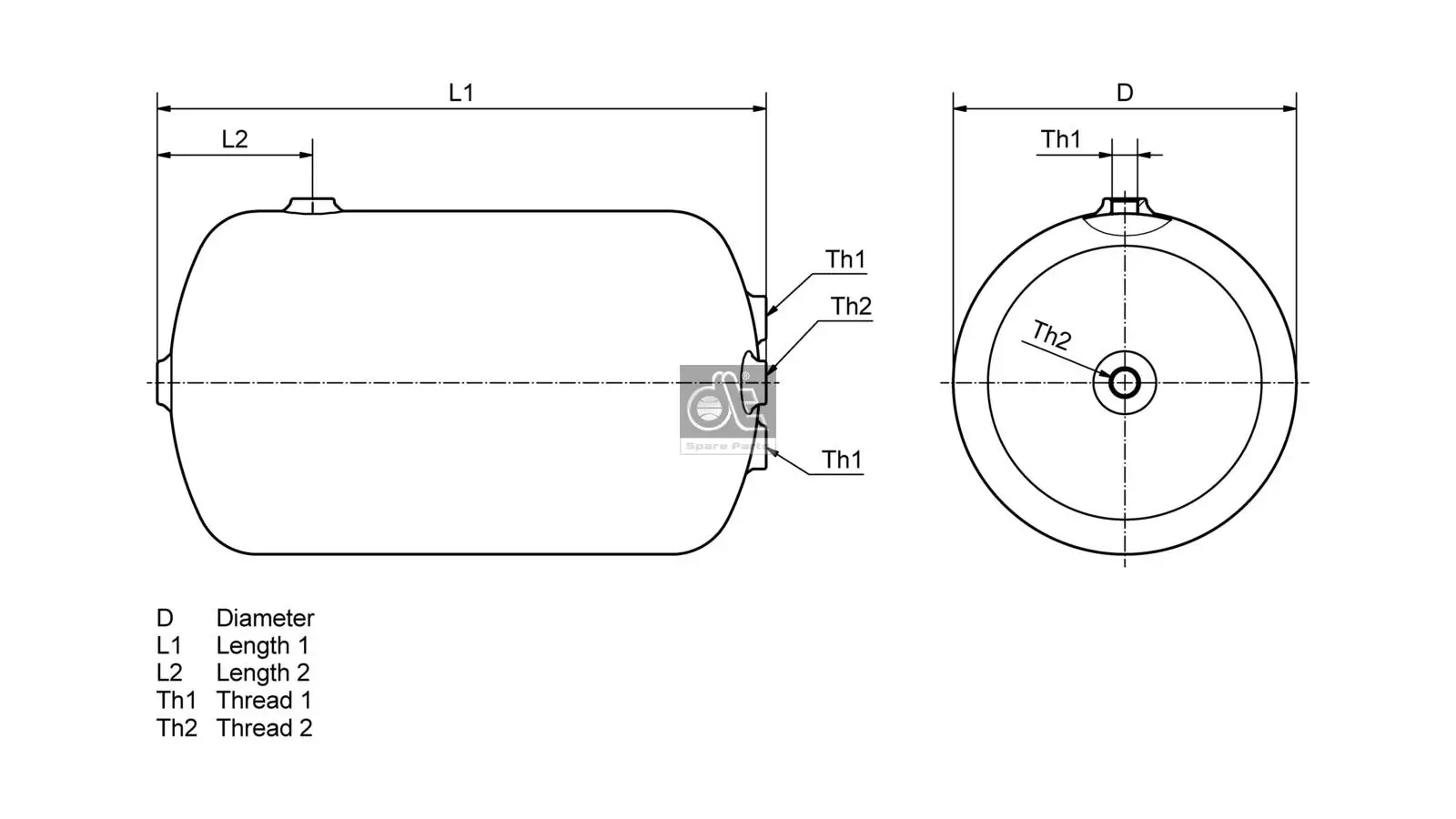 DT Spare Parts 2.44341 Air Tank, compressed-air system
