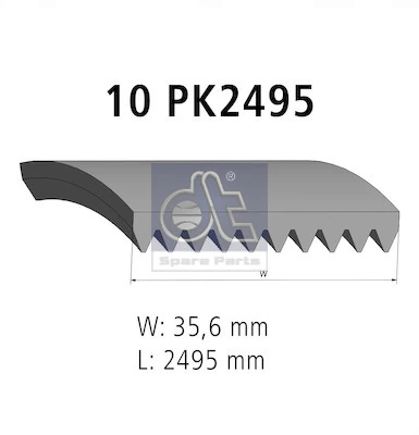 DT Spare Parts 1.21765 V-Ribbed Belt