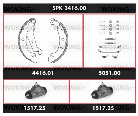 Brake Kit, drum brake Super Precision Kit SPK 3416.00