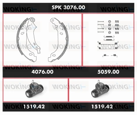 Brake Kit, drum brake Super Precision Kit SPK 3076.00