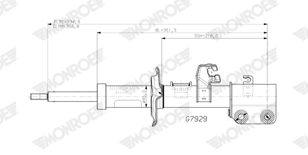 Shock Absorber MONROE ORIGINAL (Gas Technology) G7929