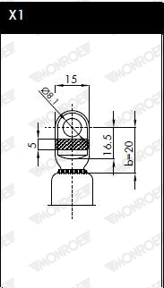 MONROE ML5596 Gas Spring, bonnet