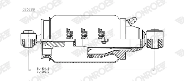 Shock Absorber, driver cab suspension MONROE MAGNUM Cabin CB0289