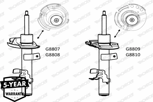 Shock Absorber MONROE ORIGINAL (Gas Technology) G8807