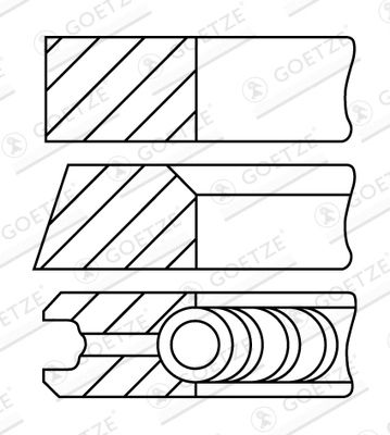 Piston Ring Kit Goetze Diamond Coated® LKZ-Ring® 08-421800-30