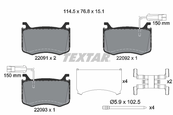 Brake Pad Set, disc brake 2209101