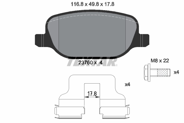 Brake Pad Set, disc brake 2376002