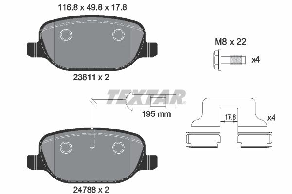 Brake Pad Set, disc brake Q+ 2381101
