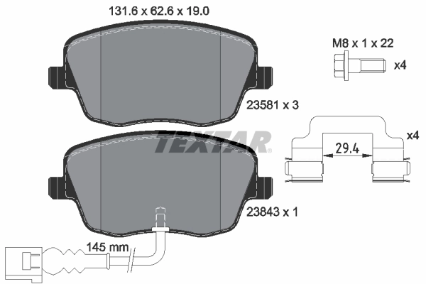 Brake Pad Set, disc brake Q+ 2358102