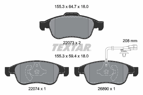 Brake Pad Set, disc brake Q+ 2207301