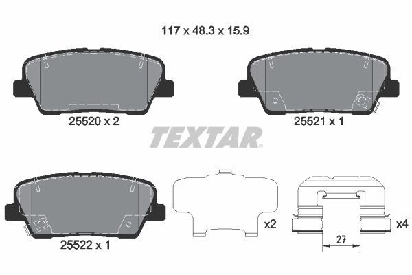 Brake Pad Set, disc brake Q+ 2552008