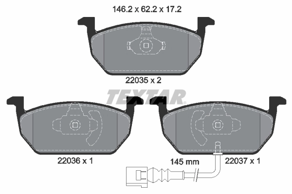 Brake Pad Set, disc brake Q+ 2203501