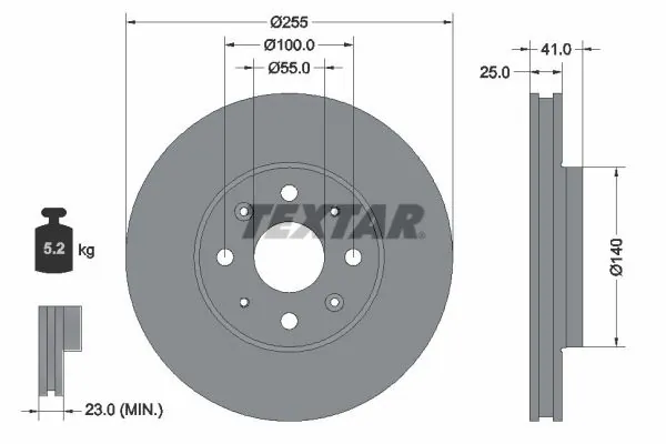 TEXTAR 92352103 Brake Disc