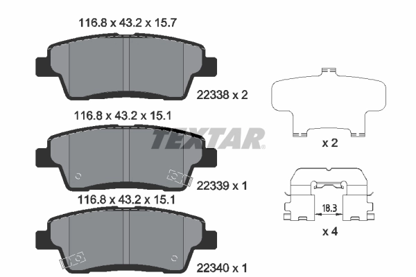 Brake Pad Set, disc brake 2233801