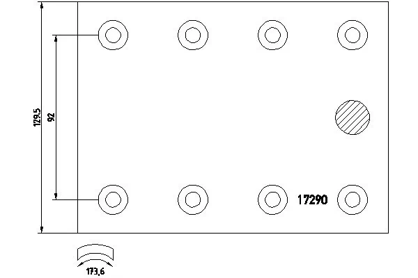 TEXTAR 1729006 Brake Lining Kit, drum brake